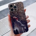 For iPhone 15 Pro Precise Hole Oil Painting Pattern PC Phone Case(Rain)
