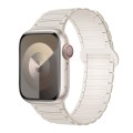 For Apple Watch SE 2023 40mm I-Shaped Magnetic Silicone Watch Band(White Starlight)