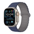For Apple Watch Ultra 49mm I-Shaped Magnetic Silicone Watch Band(Indigo Gray)