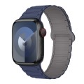 For Apple Watch Series 8 41mm I-Shaped Magnetic Silicone Watch Band(Indigo Gray)