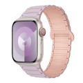 For Apple Watch Series 7 41mm I-Shaped Magnetic Silicone Watch Band(Light Purple Pink)