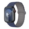 For Apple Watch Series 7 41mm I-Shaped Magnetic Silicone Watch Band(Indigo Gray)