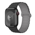 For Apple Watch Series 7 41mm I-Shaped Magnetic Silicone Watch Band(Black Gray)