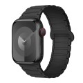 For Apple Watch SE 40mm I-Shaped Magnetic Silicone Watch Band(Black)