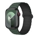 For Apple Watch Series 4 44mm I-Shaped Magnetic Silicone Watch Band(Dark Teal Black)