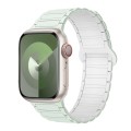 For Apple Watch Series 3 38mm I-Shaped Magnetic Silicone Watch Band(Mint White)