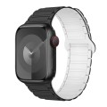 For Apple Watch 42mm I-Shaped Magnetic Silicone Watch Band(Black White)