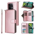 For Xiaomi Redmi Note 13 Pro 5G Global 9 Card Slots Zipper Wallet Bag Leather Phone Case(Rose Gold)