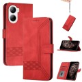 For ZTE Libero 5G IV Cubic Skin Feel Flip Leather Phone Case(Red)