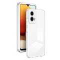 For Motorola Moto G34 3 in 1 Clear TPU Color PC Frame Phone Case(White)