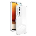 For Honor 90 3 in 1 Clear TPU Color PC Frame Phone Case(White)