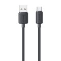 USAMS US-SJ698 USB to USB-C / Type-C 3A Striped Fast Charge Data Cable, Length:3m(Black)
