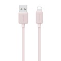 USAMS US-SJ689 USB to 8 Pin 2.4A Striped Fast Charge Data Cable, Length:1m(Pink)
