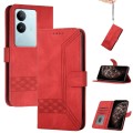 For vivo V29 5G Global/V29 Pro Cubic Skin Feel Flip Leather Phone Case(Red)