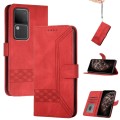 For vivo V30 5G Global/V30 Pro 5G Global Cubic Skin Feel Flip Leather Phone Case(Red)