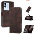 For vivo V29e 5G Global/Y200 5G Global Cubic Skin Feel Flip Leather Phone Case(Brown)