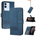 For vivo V30 Lite 5G Global Cubic Skin Feel Flip Leather Phone Case(Blue)