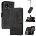For vivo Y02A 4G/Y02 4G/Y11 2023/Y02t Cubic Skin Feel Flip Leather Phone Case(Black)