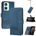 For vivo Y03 4G Global Cubic Skin Feel Flip Leather Phone Case(Blue)