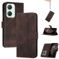 For vivo Y03 4G Global Cubic Skin Feel Flip Leather Phone Case(Brown)