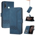 For vivo Y19/U3/Y5s/Z5i/U20 Cubic Skin Feel Flip Leather Phone Case(Blue)