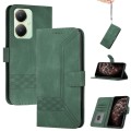 For vivo Y27 4G Global Cubic Skin Feel Flip Leather Phone Case(Green)