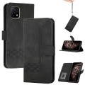 For vivo Y72 5G India Cubic Skin Feel Flip Leather Phone Case(Black)