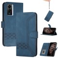 For vivo Y55s 2023 5G/Y55 5G Global Cubic Skin Feel Flip Leather Phone Case(Blue)