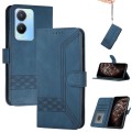 For vivo Y56 5G Global/Y16 4G Global Cubic Skin Feel Flip Leather Phone Case(Blue)