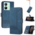 For vivo Y27s 4G Global Cubic Skin Feel Flip Leather Phone Case(Blue)