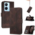 For vivo V29 Lite Cubic Skin Feel Flip Leather Phone Case(Brown)