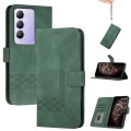 For vivo Y100 5G IDN/Y200e 5G Global Cubic Skin Feel Flip Leather Phone Case(Green)