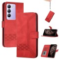 For vivo Y100 5G IDN/Y200e 5G Global Cubic Skin Feel Flip Leather Phone Case(Red)