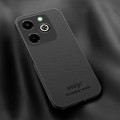 For Infinix Hot 40i HUIYI Leather MagSafe Magnetic Phone Case(Black)