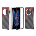 For vivo X Fold3 All-inclusive Decal Carbon Fiber Texture Protective Phone Case(Gray Red)