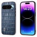 For Google Pixel 9 ABEEL Crocodile Texture Genuine Leather Phone Case(Blue)
