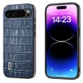 For Google Pixel 9 Pro ABEEL Crocodile Texture Genuine Leather Phone Case(Blue)