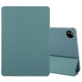 For vivo Pad3 Pro 13.0 Tri-fold Silicone Leather Tablet Case(Dark Green)