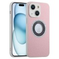 For iPhone 15 Plus Litchi Texture MagSafe TPU Full Coverage Shockproof Phone Case(Pink)