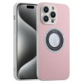 For iPhone 15 Pro Litchi Texture MagSafe TPU Full Coverage Shockproof Phone Case(Pink)