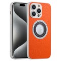 For iPhone 15 Pro Litchi Texture MagSafe TPU Full Coverage Shockproof Phone Case(Orange)