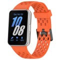 For Samsung Galaxy Fit 3 Hole Style Dual Buckle Silicone Watch Band(Orange)