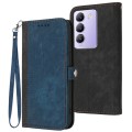 For vivo Y100 5G IDN/Y200e 5G Global Side Buckle Double Fold Hand Strap Leather Phone Case(Royal)