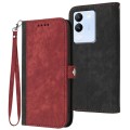 For vivo V29e 5G Global/Y200 5G Global Side Buckle Double Fold Hand Strap Leather Phone Case(Red)
