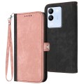 For vivo V29e 5G Global/Y200 5G Global Side Buckle Double Fold Hand Strap Leather Phone Case(Pink)