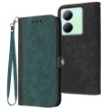 For vivo Y36 5G Global/Y36 4G Global Side Buckle Double Fold Hand Strap Leather Phone Case(Dark Gree