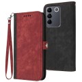 For vivo V27 5G Global/V27 Pro 5G Global Side Buckle Double Fold Hand Strap Leather Phone Case(Red)