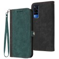 For vivo Y51 2020 India/Y31 4G India Side Buckle Double Fold Hand Strap Leather Phone Case(Dark Gree