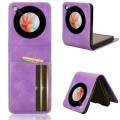 For ZTE nubia Flip / Libero Flip Skin Feel Card Slot Leather Phone Case(Purple)