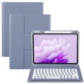 For Huawei MatePad Air 11.5 Round Button Bluetooth Keyboard Rotatable Holder Leather Case(Lavender P
